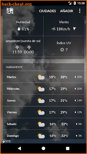 Honduras weather screenshot