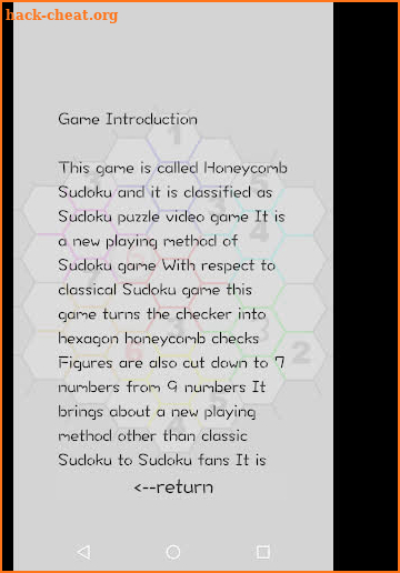 Honeycomb Sudoku screenshot