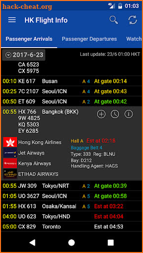 Hong Kong Flight Info Pro screenshot