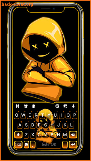 Hoodie Mask Boy Keyboard Background screenshot