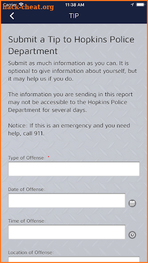 Hopkins Police Department screenshot