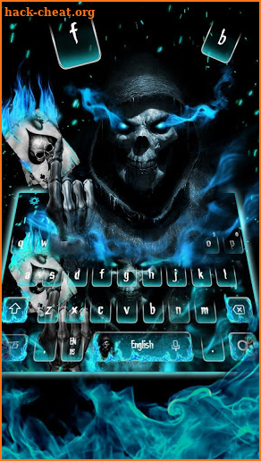 Horrible 3D Fiery Poker Skull Keyboard screenshot