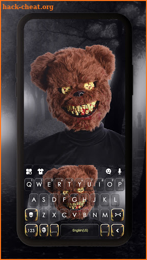Horror Bear Mask Keyboard Background screenshot