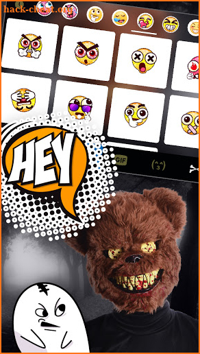 Horror Bear Mask Keyboard Background screenshot