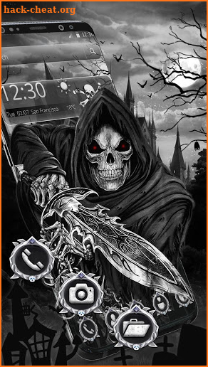 Horror Black Warrior Skull Theme screenshot