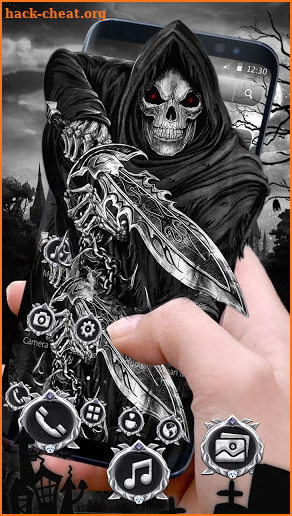 Horror Black Warrior Skull Theme screenshot