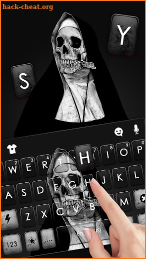 Horror Skull Nun Keyboard Background screenshot