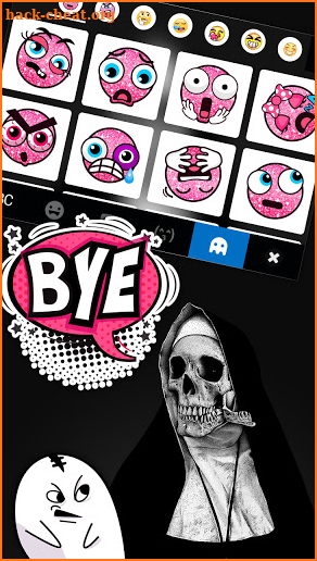 Horror Skull Nun Keyboard Background screenshot