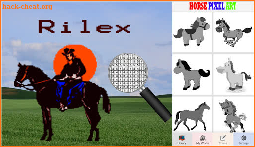 Horse And Donkey Pixel Coloring By Number screenshot