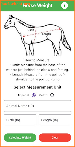 Horse Weight Calculator screenshot