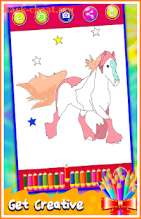 Horses Coloring Drawing Book New Coloring Pages screenshot