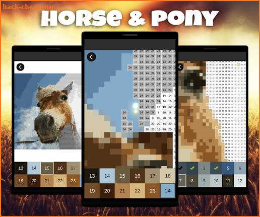 Horses Pixel Art: Pony Color By Number Game screenshot