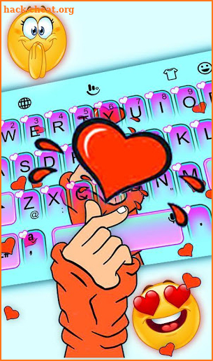 Hot Love Heart Keyboard Theme screenshot