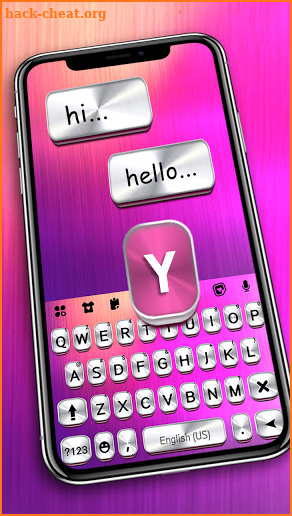 Hot Pink Metal Keyboard Background screenshot
