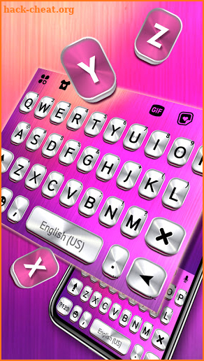 Hot Pink Metal Keyboard Background screenshot
