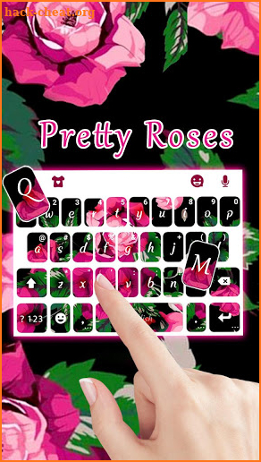 Hot Pink Roses Keyboard Theme screenshot