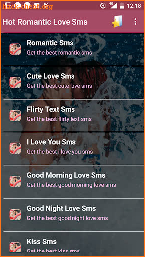Hot Romantic Love Sms screenshot