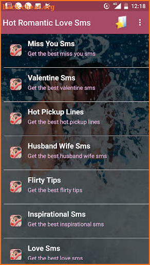 Hot Romantic Love Sms screenshot
