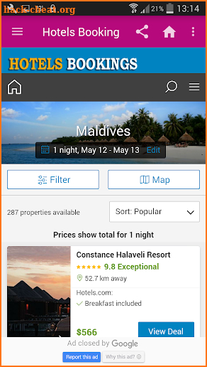 Hotels Booking screenshot