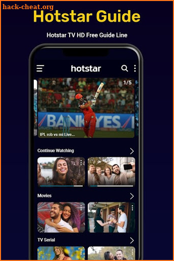 Hotstar Live TV Shows Cricket - Movies HD Guide screenshot