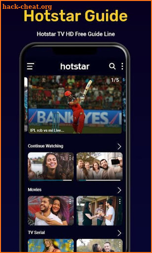 Hotstar TV Guide Hotstar Cricket - Hotstar Live TV screenshot