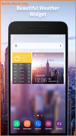 Hourly temperature forecast app screenshot