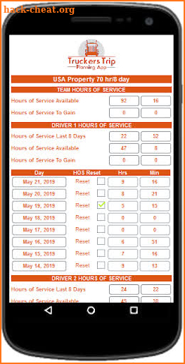 Hours Of Service - ETA Calculator (Team Truckers) screenshot