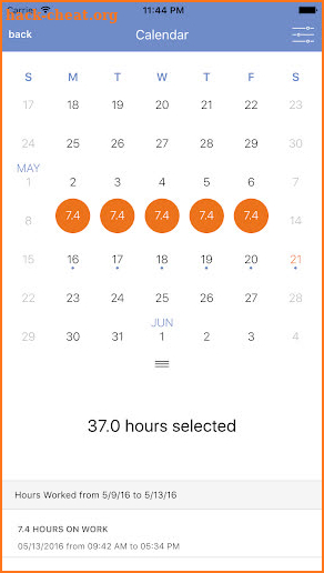 Hours Worked Time Tracker screenshot