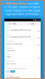 HoursTracker: Time tracking for hourly work screenshot