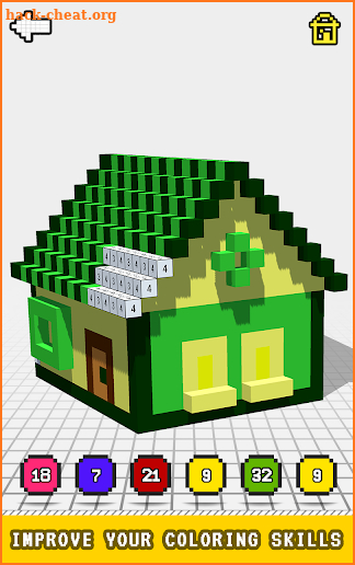 House 3D Color by Number - Voxel, Sandbox Coloring screenshot