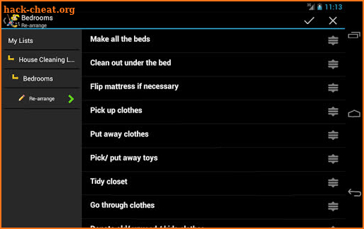 House Cleaning List screenshot