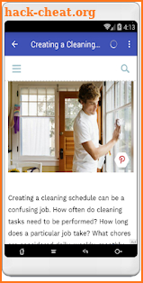 House cleaning schedule screenshot