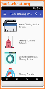 House cleaning schedule screenshot