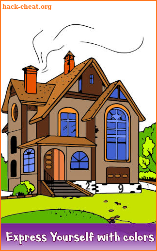 House Color by Number - Adult Coloring Book Pages screenshot