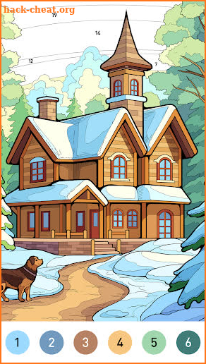 House Color by number game screenshot