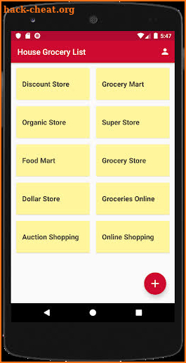 House Grocery List screenshot