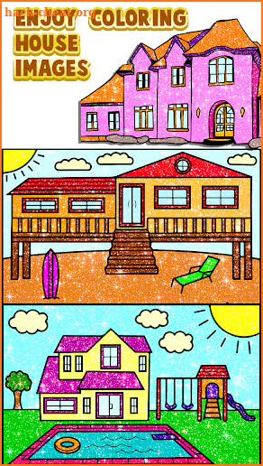 House Paint by Number Coloring Book Glitter Color screenshot