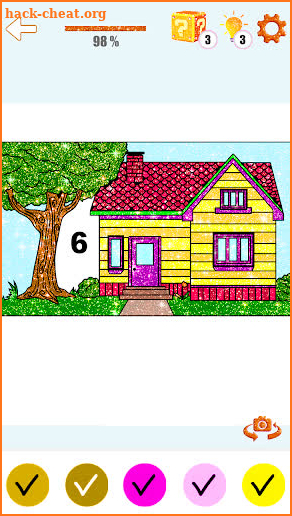 House Paint by Number Coloring Book Glitter Color screenshot