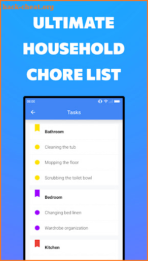 Household chores schedule app screenshot