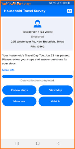 Household Travel Survey screenshot