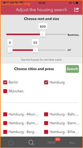 Housing rentals in Germany screenshot