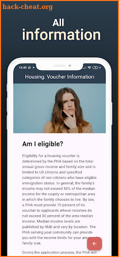 Housing. Voucher Information screenshot