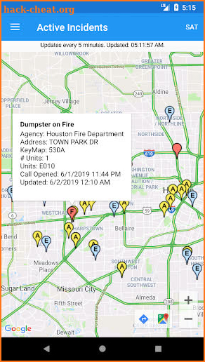 Houston Incident Map screenshot