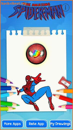 How to coloring spider of many super heroes screenshot