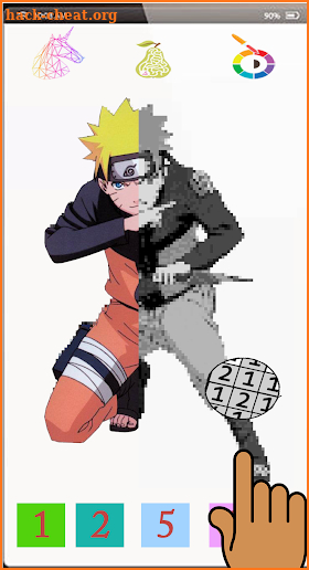 How to Draw and color by number Naruto screenshot