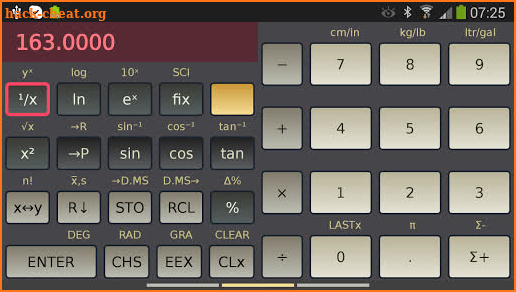 HP-45 scientific calculator screenshot