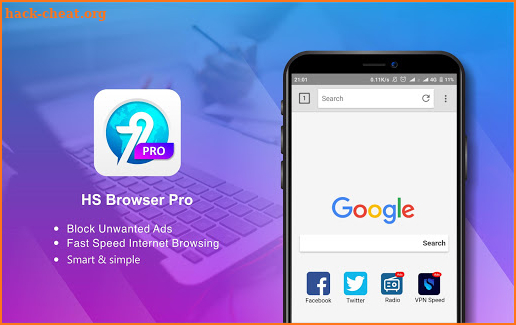 HS Browser Pro - Private and No Ads Browser screenshot