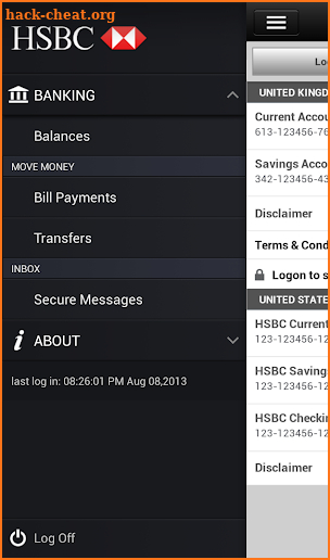 HSBC Mobile Banking screenshot