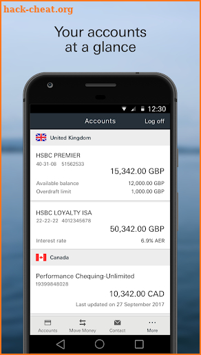 HSBC UK Mobile Banking screenshot