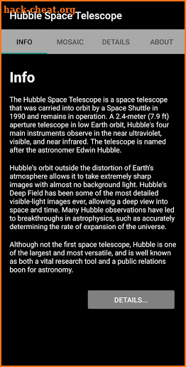 Hubble Space Telescope screenshot